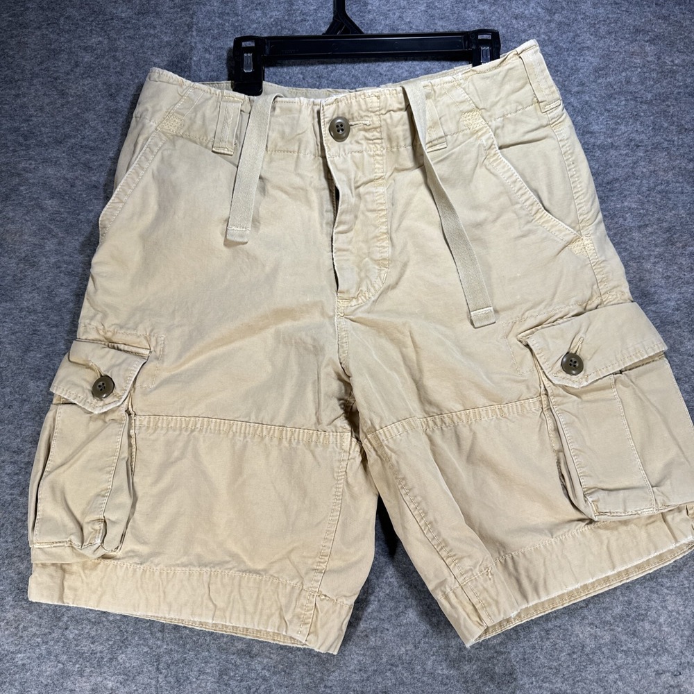 VTG Abercrombie Cargo Shorts Mens 30x10 Tan Baggy Heavyweight 90s Y2K Military